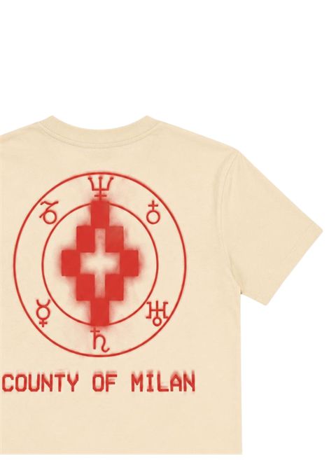 Cream cotton T-shirt for children MARCELO BURLON | JBTH018PANNA